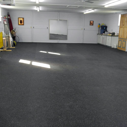 Rubber Flooring Rolls 1/4 Inch Regrind garage.
