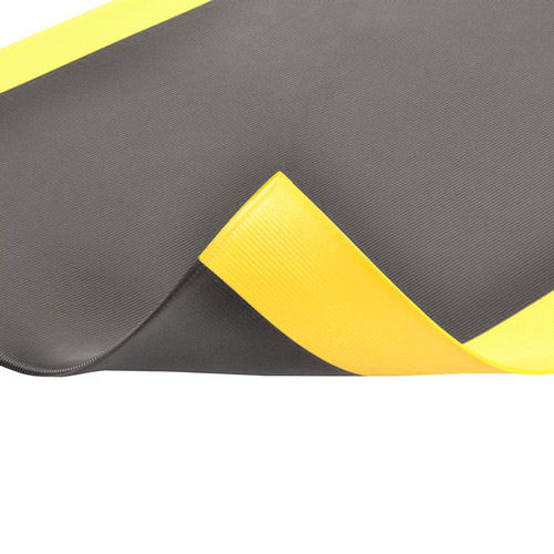 Blade Runner with Dyna Shield Anti-Fatigue Mat 3x5 ft black and yellow curl.