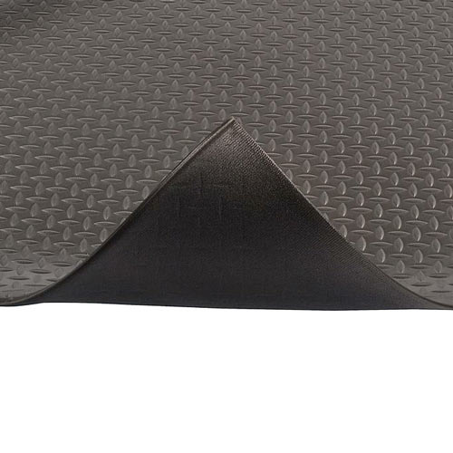 Diamond Sof-Tred With Dyna Shield Anti-Fatigue Mat 3X6 ft black tile corner curl.