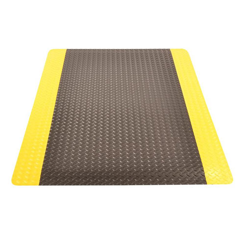 Diamond Tuff Anti-Fatigue Mat 3X5 ft full tile black yellow.