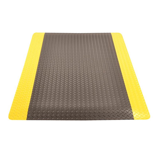 Dura Trax Ultra Anti-Fatigue Mat 4x75 ft full tile black yellow.