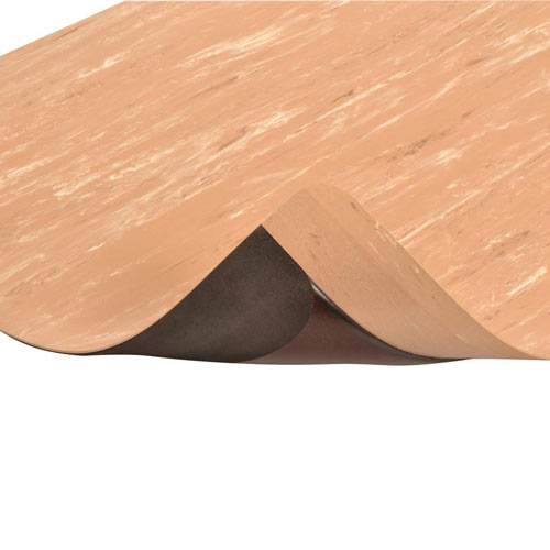 Marble Sof-Tyle Grande Anti-Fatigue Mat 2x75 ft  walnut corner curl.
