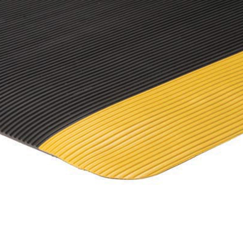 Anti Stress Mat Invigorator Mat per LF Custom Cut Lengths Black with Yellow Borders
