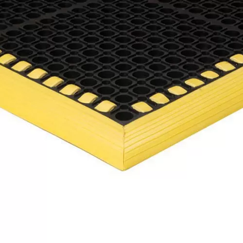 anti fatigue mat for industrial settings with colored border