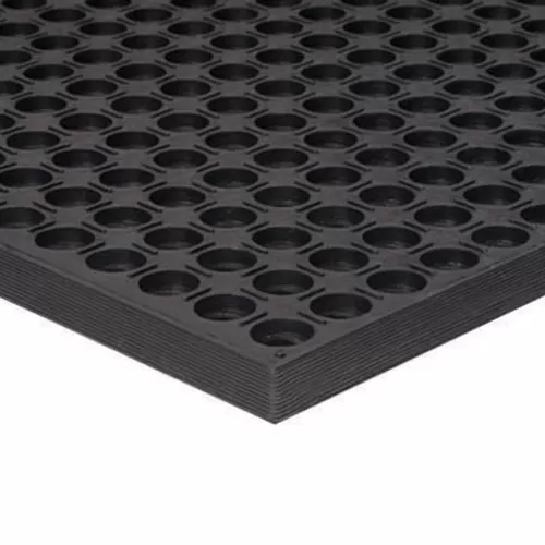black drainage mat with holes