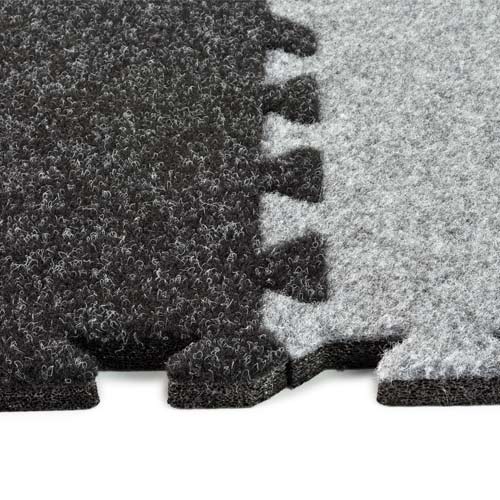 Plush Comfort Carpet Tile 20x20 ft Kit Beveled Edges interlock.