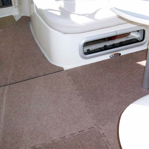 Royal Interlocking Carpet Tile boat installation.