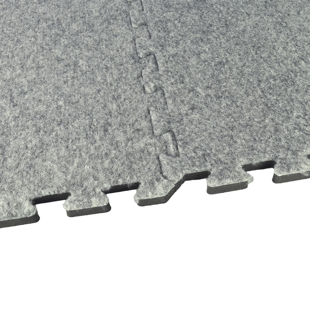 light gray royal carpet tile showing closed interlock