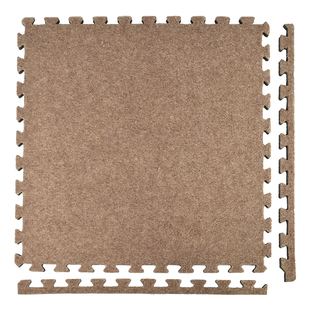 Royal Interlocking Carpet Tile full tile in tan color with 2 borders