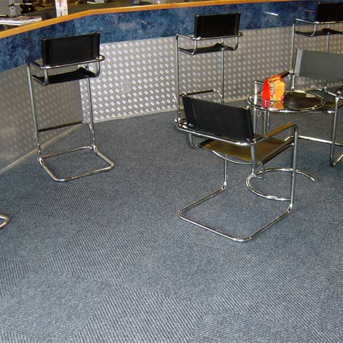 Diagonal Heavy Duty Carpet Tile Gray Counter