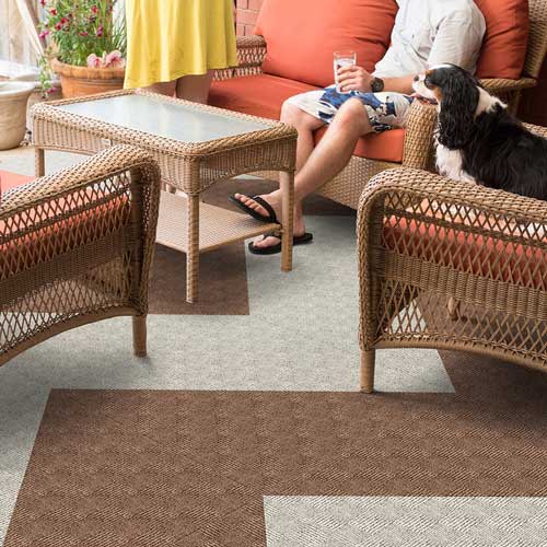 Smart Transformations Crochet 24x24 In Carpet Tile 15 per case Patio