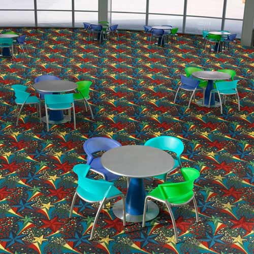 best multi color carpet tiles for schools and libraries