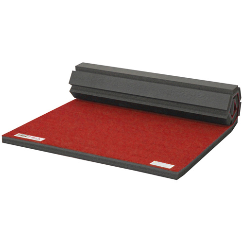 Cheer Mat Home 4x6 Ft x 2 Inch red rolled out.