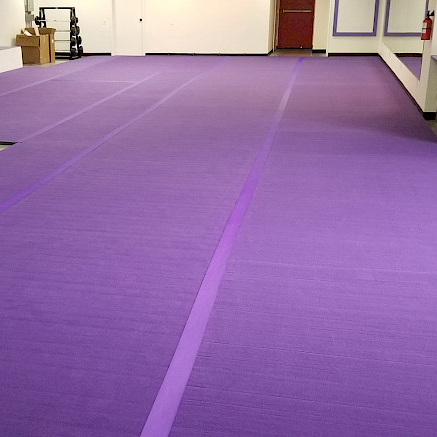 Cheerleading Mat 6x42 ft x 1-3/8 Inch Poly Flexible Roll - Select Purple new gym