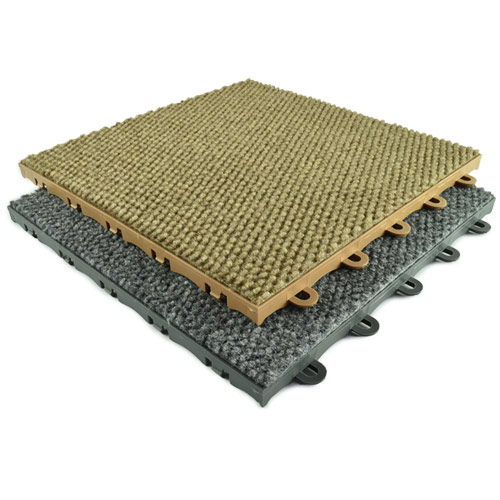 Gray and tan Carpet Square Modular Trade Show Tiles 10x10 Ft. Kit