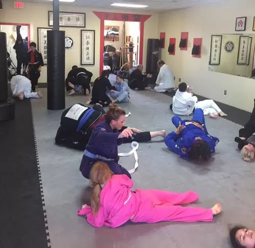 Centerline Martial Arts using jiu jitsu mats and folding mats in studio