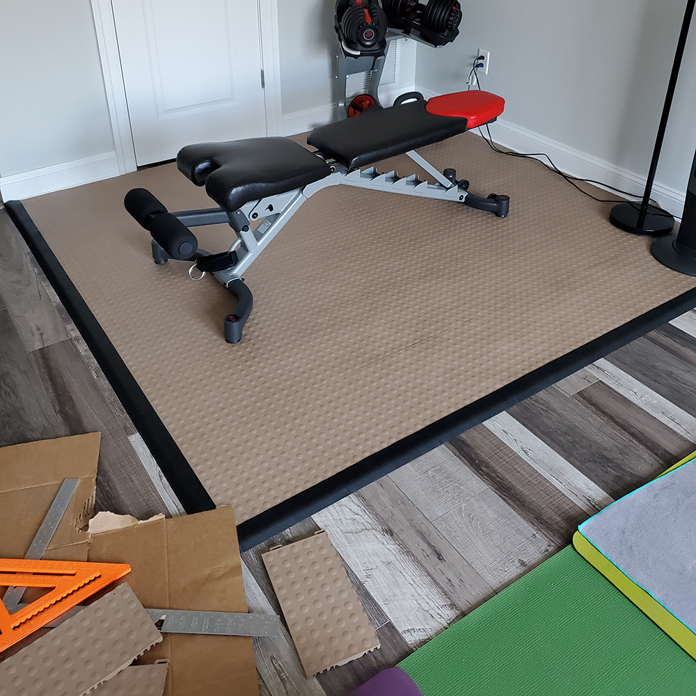 2024 best easy diy installation home gym floor tiles over hardwood