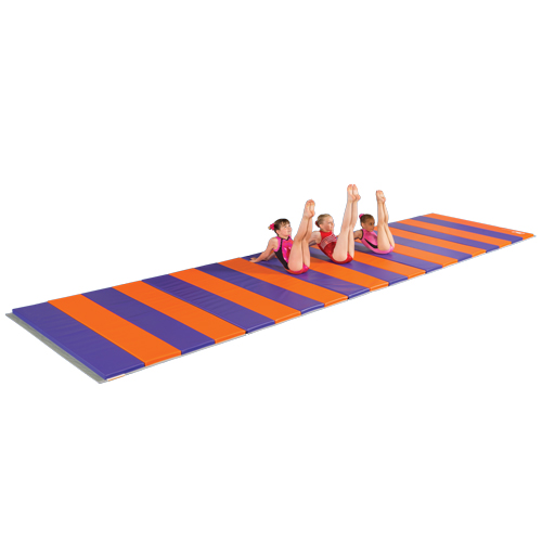 Gym Mat 5x10 ft x 2 inch V2 Custom purple and orange end to end connection