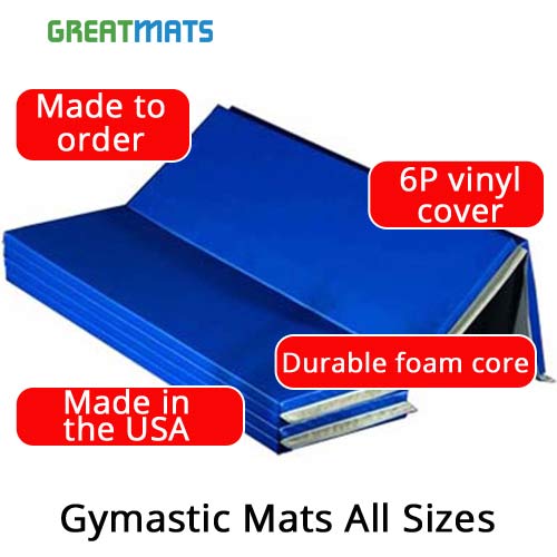 Gym Mats Pads All Sizes infographic.