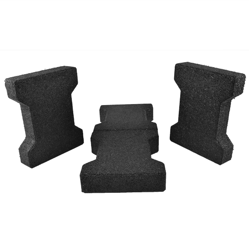 Dog Bone Outdoor Paver Tiles 1-3/4 Inch Black 2 tiles standing.