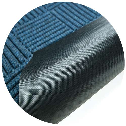 Waterhog Fashion Diamond Indoor Outdoor Entrance Mat 35x118 inches blue with smooth backing.