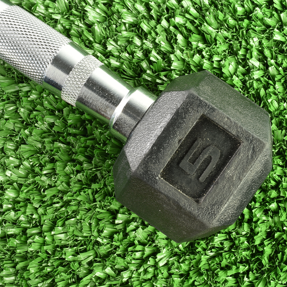 Fit Turf Outdoor Artificial Grass Turf 3/4 Inch x 15 Ft. Wide Per SF Dumbbell turf close up