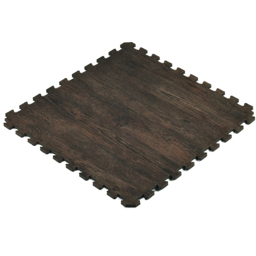 Foam Tiles Wood Grain dark-brown.
