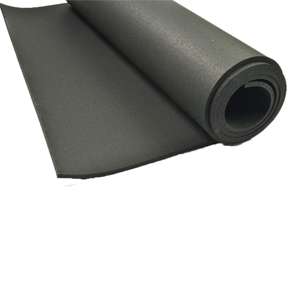 Roll close up ForceFit Athletic Rolled Rubber Black 1/2 Inch x 4 Ft. Wide Per SF