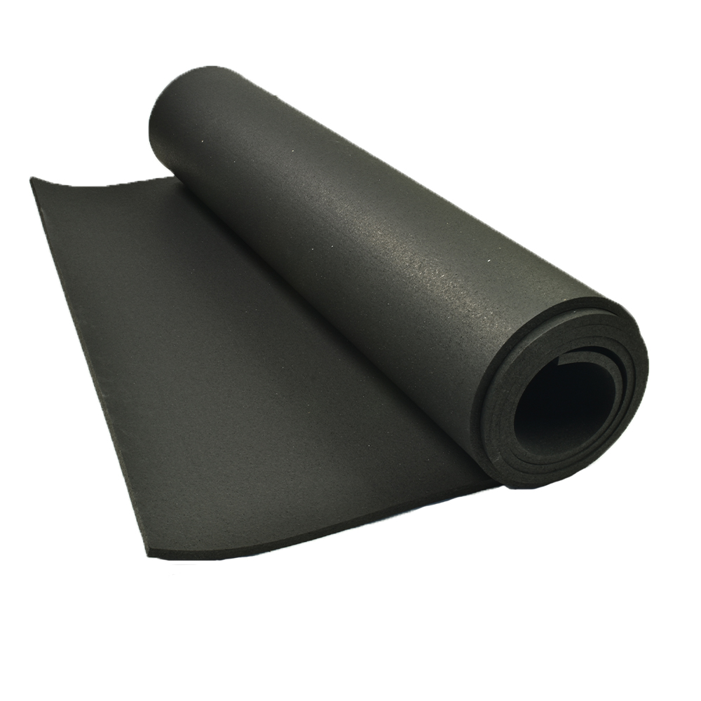 ForceFit Athletic Rolled Rubber Black 6 mm x 4 Ft. Wide Per SF Full Roll