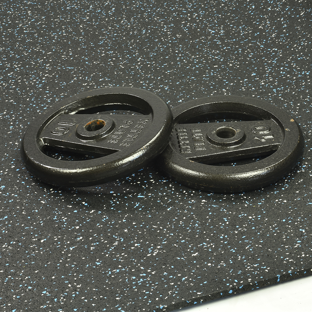 ForceFit Athletic Rolled Rubber 10% Color 6 mm x 4 Ft. Wide Per SF kettle plate weights blue gray rubber