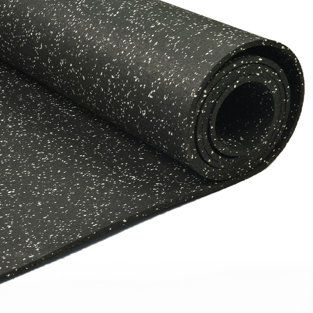 ForceFit Athletic Rolled Rubber 10% Color 6 mm x 4 Ft. Wide Per SF gray roll close up