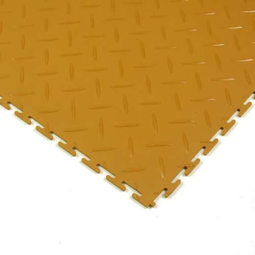 Diamond Plate Floor Tile Colors 8 tiles tan corner.