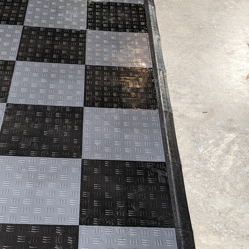 ramped border edge pieces for raised garage tiles