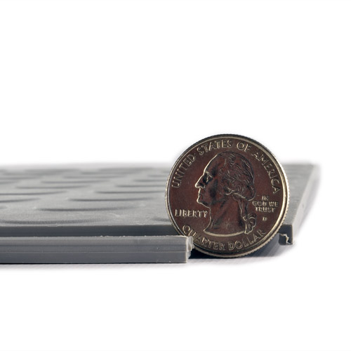 HiddenLock Coin Floor Tile Gray thickness.