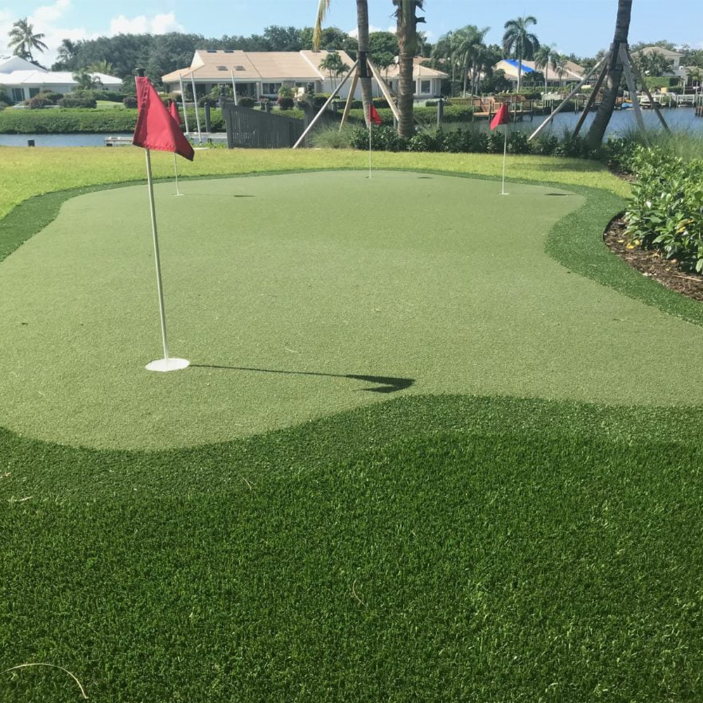 Putting tee with cup and flag Chipper's Choice Artificial Turf Roll 1 Inch x15 Ft. Wide Per SF