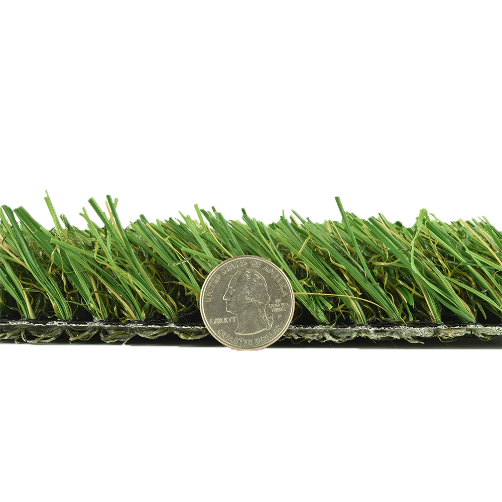 Countryside Deluxe Artificial Turf thickness comparison with quarter