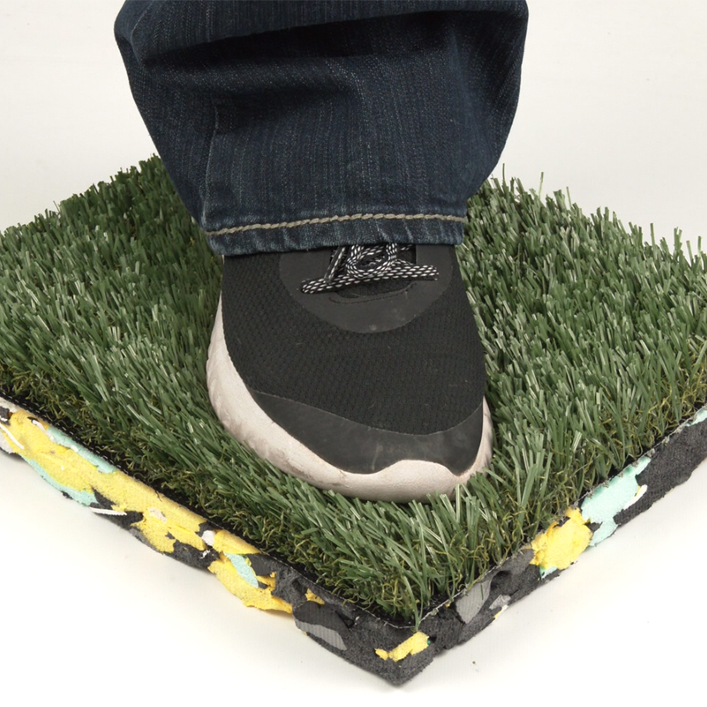 Play Time Turf with 1.25 inch foam pad under foot