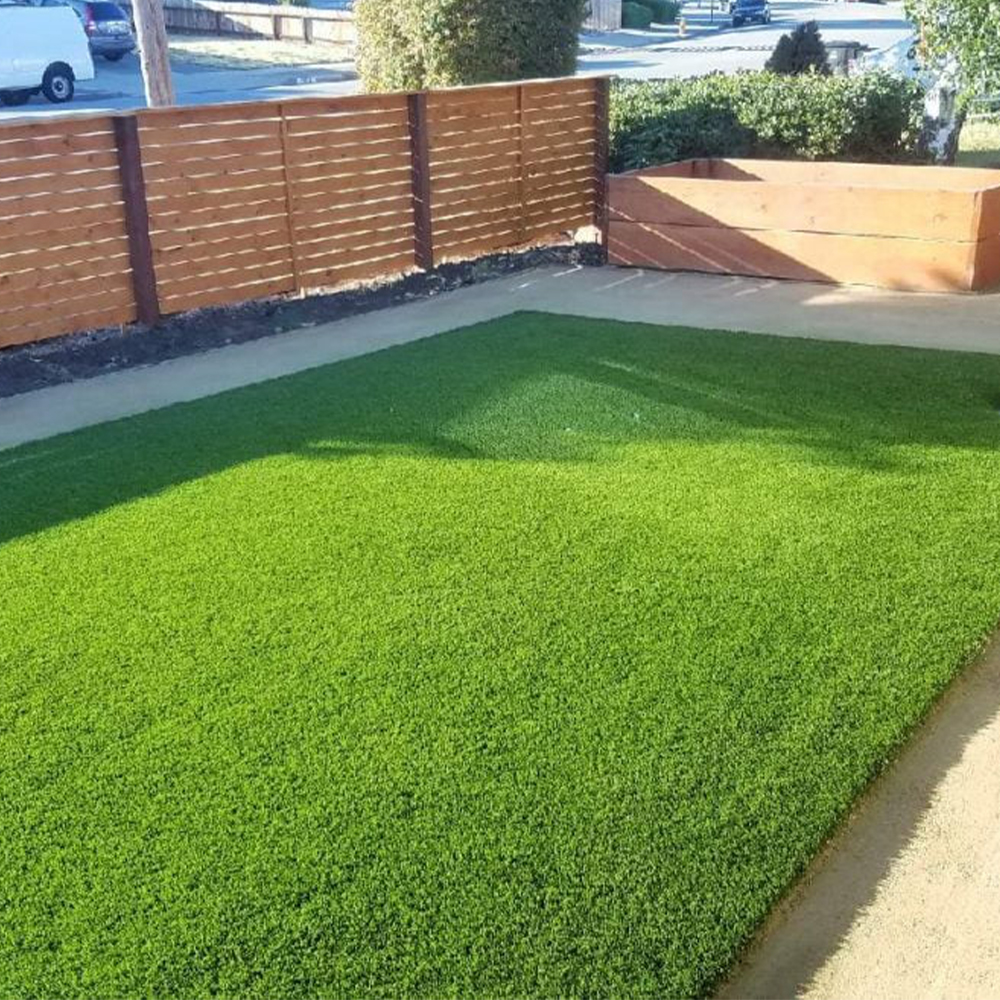 Sunny Sod Artificial Turf Roll 1-1/2 Inch x 15 Ft. Wide Per SF Home with fence