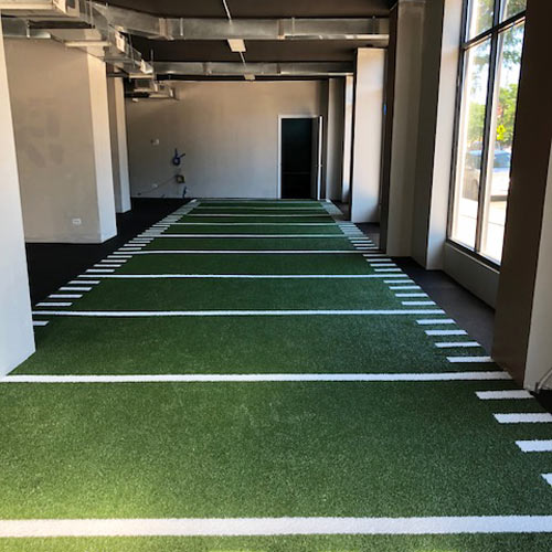 V-Max Grass Turf with Yardlines Hash Marks in gym