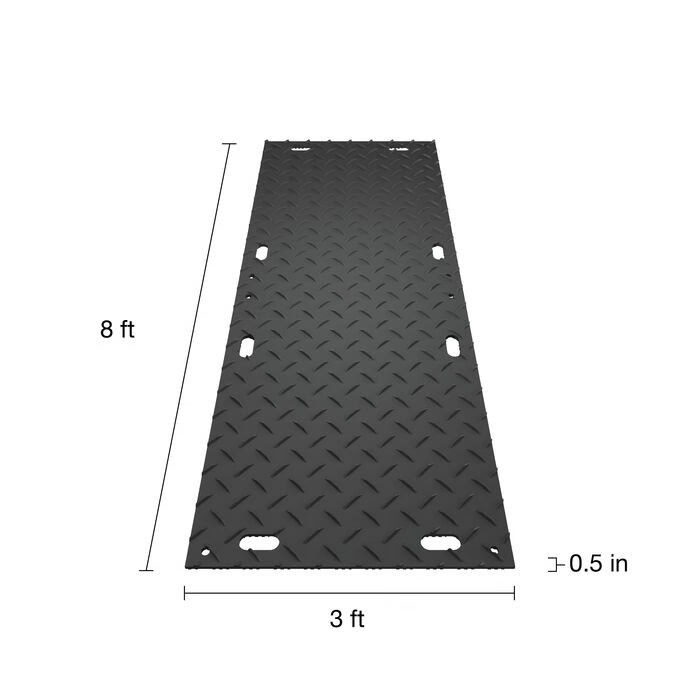 MambaMat Ground Protection Mat Black 1/2 Inch x 3x8 Ft. dimensions