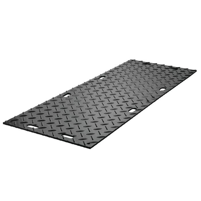 Diamond top surface of MambaMat Ground Protection Mat Black 1/2 Inch x 3x8 Ft.