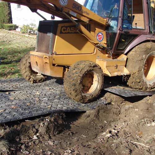 Ground Protection Mat-Pak 4x8 Ft Black Mat-Pak with tractor
