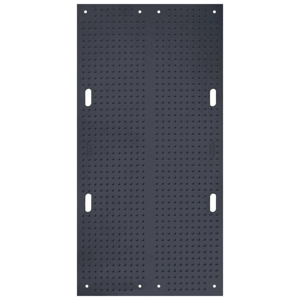 TrakMat Ground Cover Mat 44 in x 8 ft Black top view on white background
