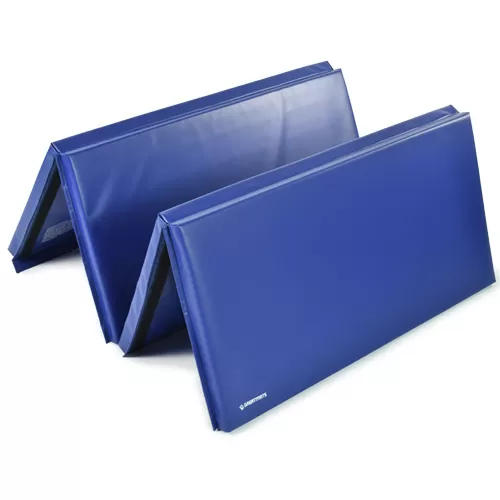 blue folding gymnastics mat