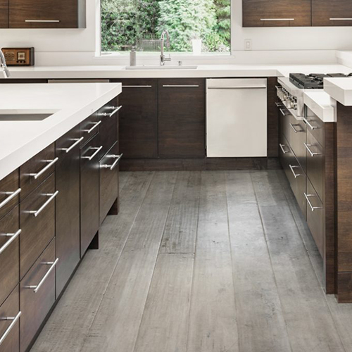 Hampton Suite Engineered Hardwood Flooring Oyster gray Kitchen install.