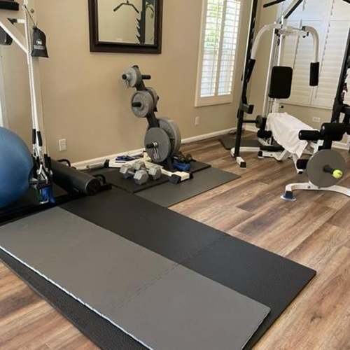 Home Sport and Play Gym Flooring over Hardwood
