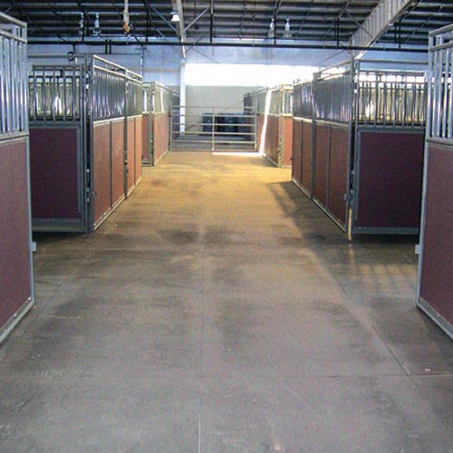Equine Horse Stall Mats Kits barn hallway.