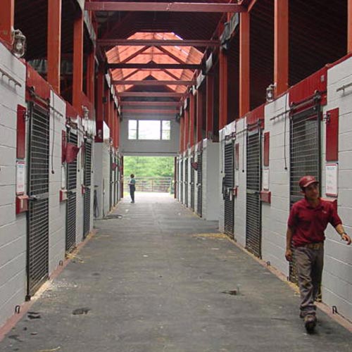 Horse Stall Mats Kits showing equine barn aisle