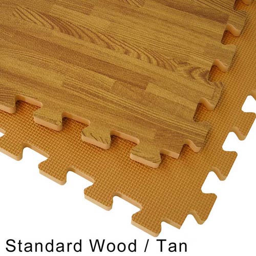 Wood Grain Reversible Interlocking Foam Tiles Trade Show 10x10 Ft. Kit front and back.