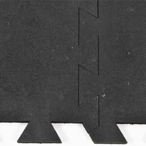 Geneva Rubber Tile 1/2 Inch Black interlocked.